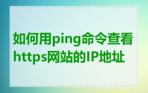 如何用ping命令查看https网站的IP地址