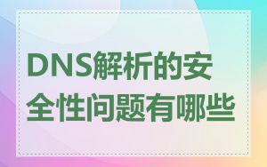 DNS解析的安全性问题有哪些