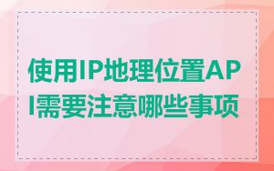 使用IP地理位置API需要注意哪些事项