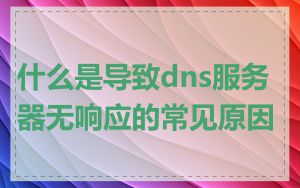 什么是导致dns服务器无响应的常见原因
