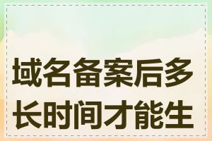 域名备案后多长时间才能生效