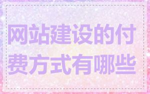 网站建设的付费方式有哪些