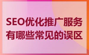 SEO优化推广服务有哪些常见的误区