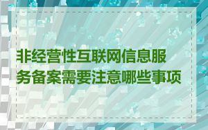 非经营性互联网信息服务备案需要注意哪些事项