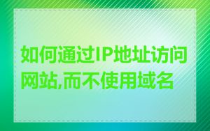 如何通过IP地址访问网站,而不使用域名