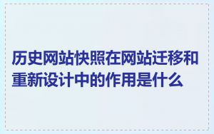历史网站快照在网站迁移和重新设计中的作用是什么