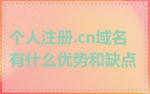 个人注册.cn域名有什么优势和缺点