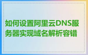 如何设置阿里云DNS服务器实现域名解析容错