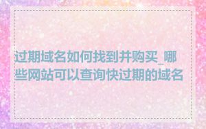 过期域名如何找到并购买_哪些网站可以查询快过期的域名