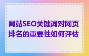 网站SEO关键词对网页排名的重要性如何评估