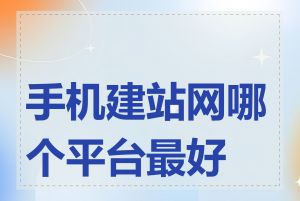 手机建站网哪个平台最好用