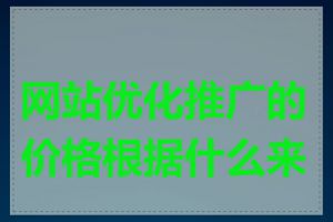 网站优化推广的价格根据什么来定