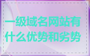 一级域名网站有什么优势和劣势