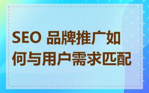 SEO 品牌推广如何与用户需求匹配