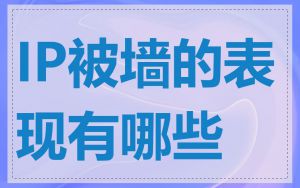 IP被墙的表现有哪些