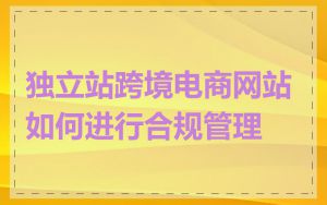 独立站跨境电商网站如何进行合规管理
