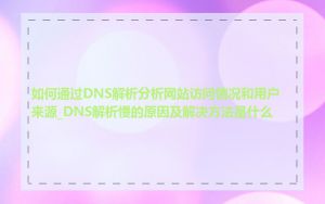 如何通过DNS解析分析网站访问情况和用户来源_DNS解析慢的原因及解决方法是什么