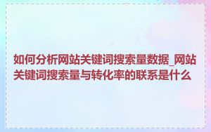如何分析网站关键词搜索量数据_网站关键词搜索量与转化率的联系是什么