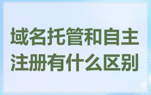 域名托管和自主注册有什么区别