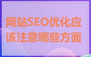 网站SEO优化应该注意哪些方面
