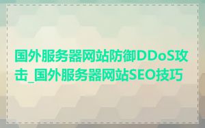 国外服务器网站防御DDoS攻击_国外服务器网站SEO技巧