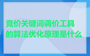 竞价关键词调价工具的算法优化原理是什么