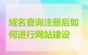 域名查询注册后如何进行网站建设