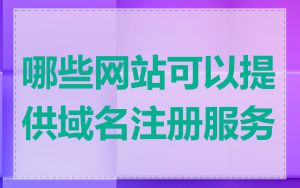 哪些网站可以提供域名注册服务