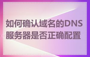 如何确认域名的DNS服务器是否正确配置