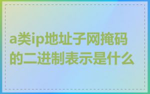 a类ip地址子网掩码的二进制表示是什么