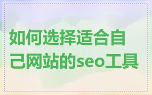 如何选择适合自己网站的seo工具