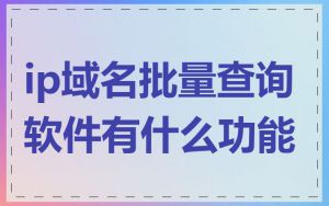 ip域名批量查询软件有什么功能