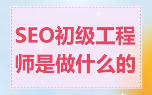 SEO初级工程师是做什么的