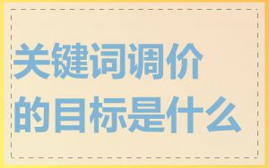 关键词调价的目标是什么
