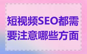 短视频SEO都需要注意哪些方面