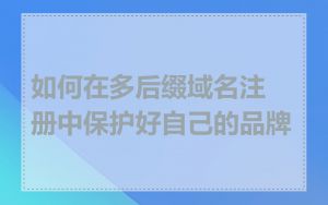 如何在多后缀域名注册中保护好自己的品牌
