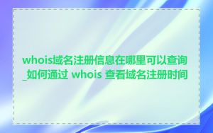 whois域名注册信息在哪里可以查询_如何通过 whois 查看域名注册时间