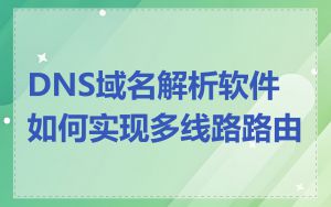 DNS域名解析软件如何实现多线路路由