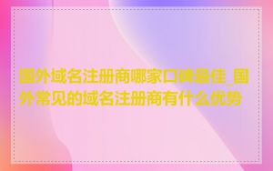国外域名注册商哪家口碑最佳_国外常见的域名注册商有什么优势