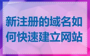 新注册的域名如何快速建立网站