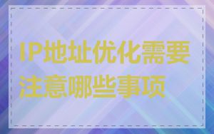 IP地址优化需要注意哪些事项
