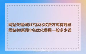 网站关键词排名优化收费方式有哪些_网站关键词排名优化费用一般多少钱