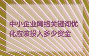 中小企业网络关键词优化应该投入多少资金