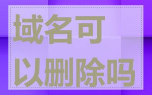 域名可以删除吗