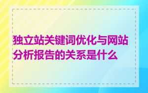 独立站关键词优化与网站分析报告的关系是什么