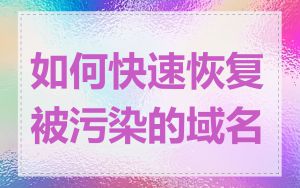 如何快速恢复被污染的域名