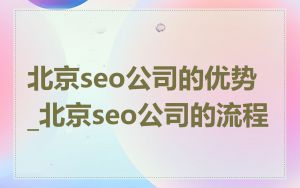 北京seo公司的优势_北京seo公司的流程