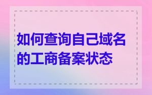 如何查询自己域名的工商备案状态
