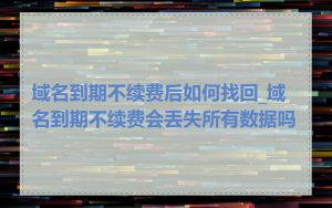 域名到期不续费后如何找回_域名到期不续费会丢失所有数据吗