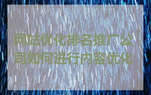 网站优化排名推广公司如何进行内容优化